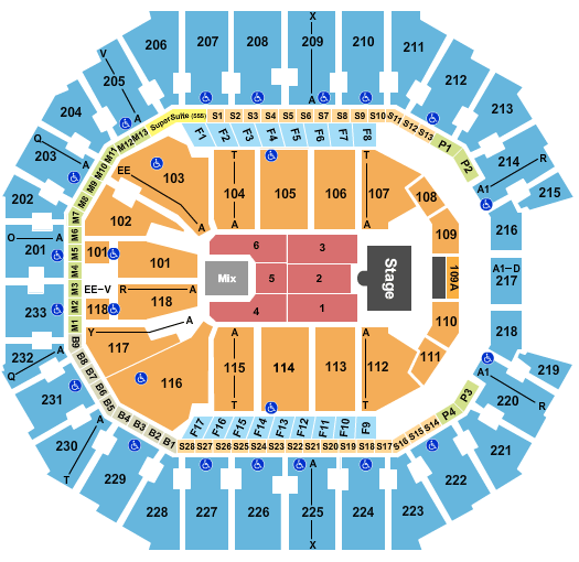Spectrum Center Rush Seating Chart